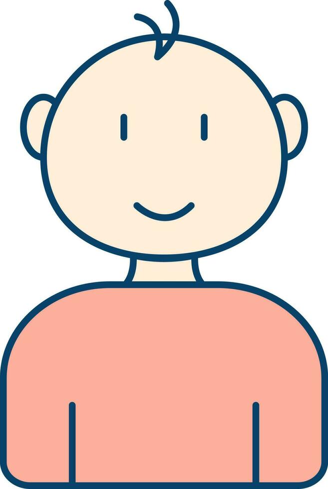 Isolated Boy Icon In Red Color. vector