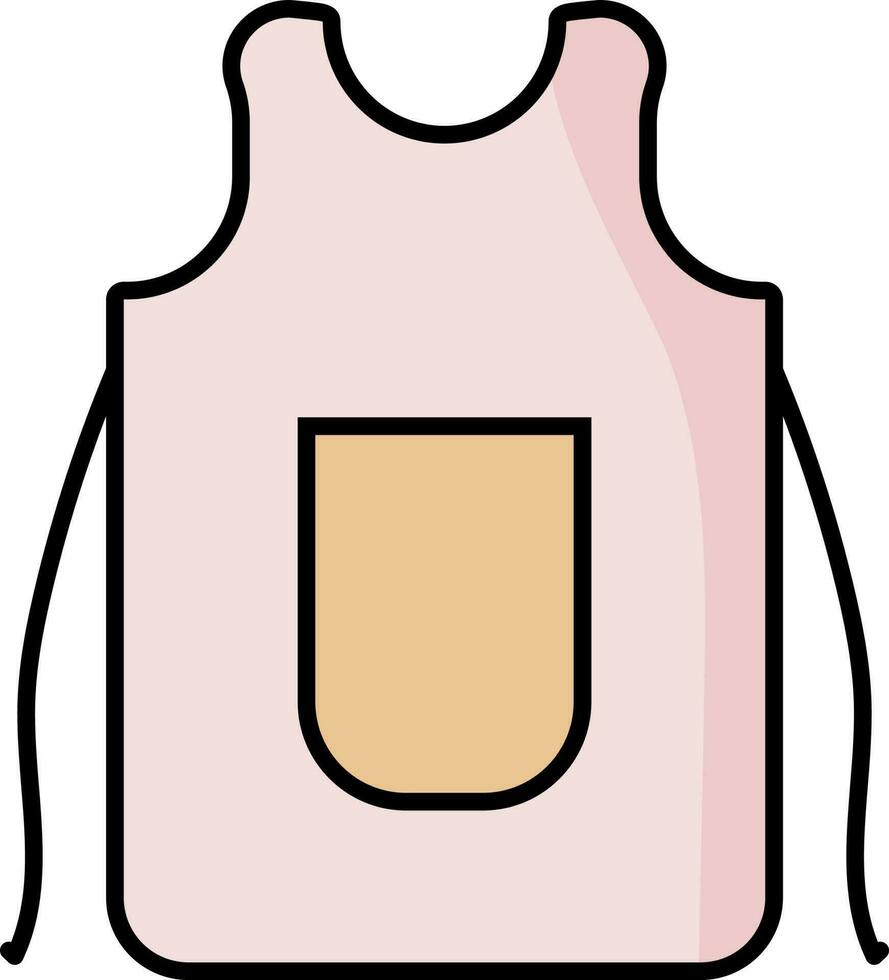 Flat Style Apron Icon In Pink And Orange Color. vector