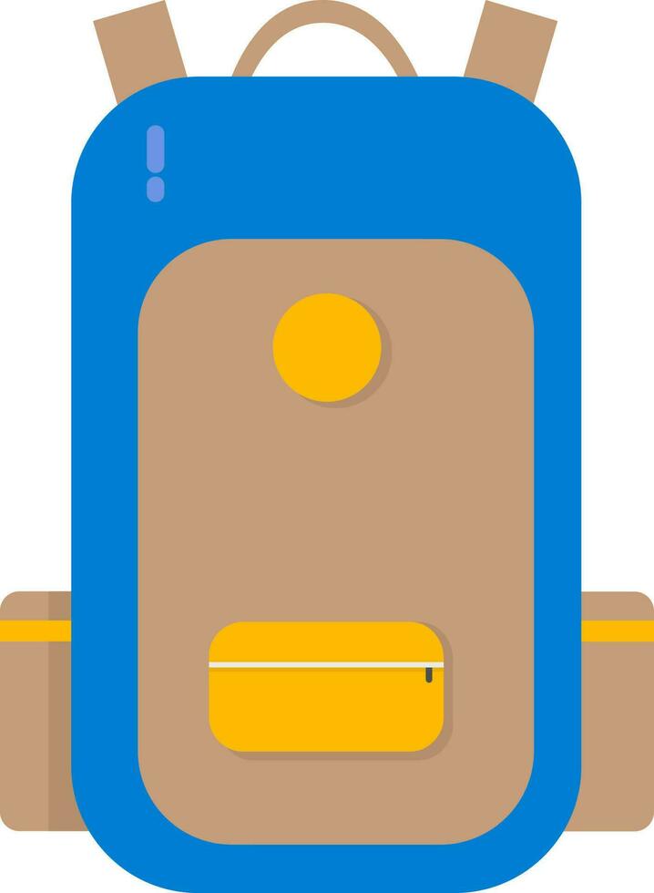 tricolor mochila icono en plano estilo. vector