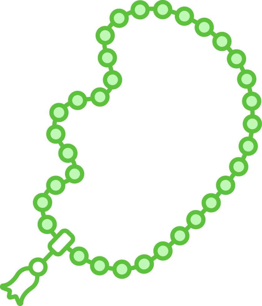 Green Tasbih Flat Icon On White Background. vector