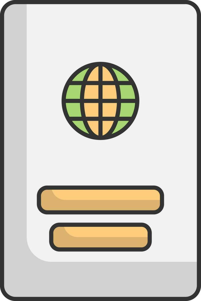 aislado pasaporte icono en plano estilo. vector