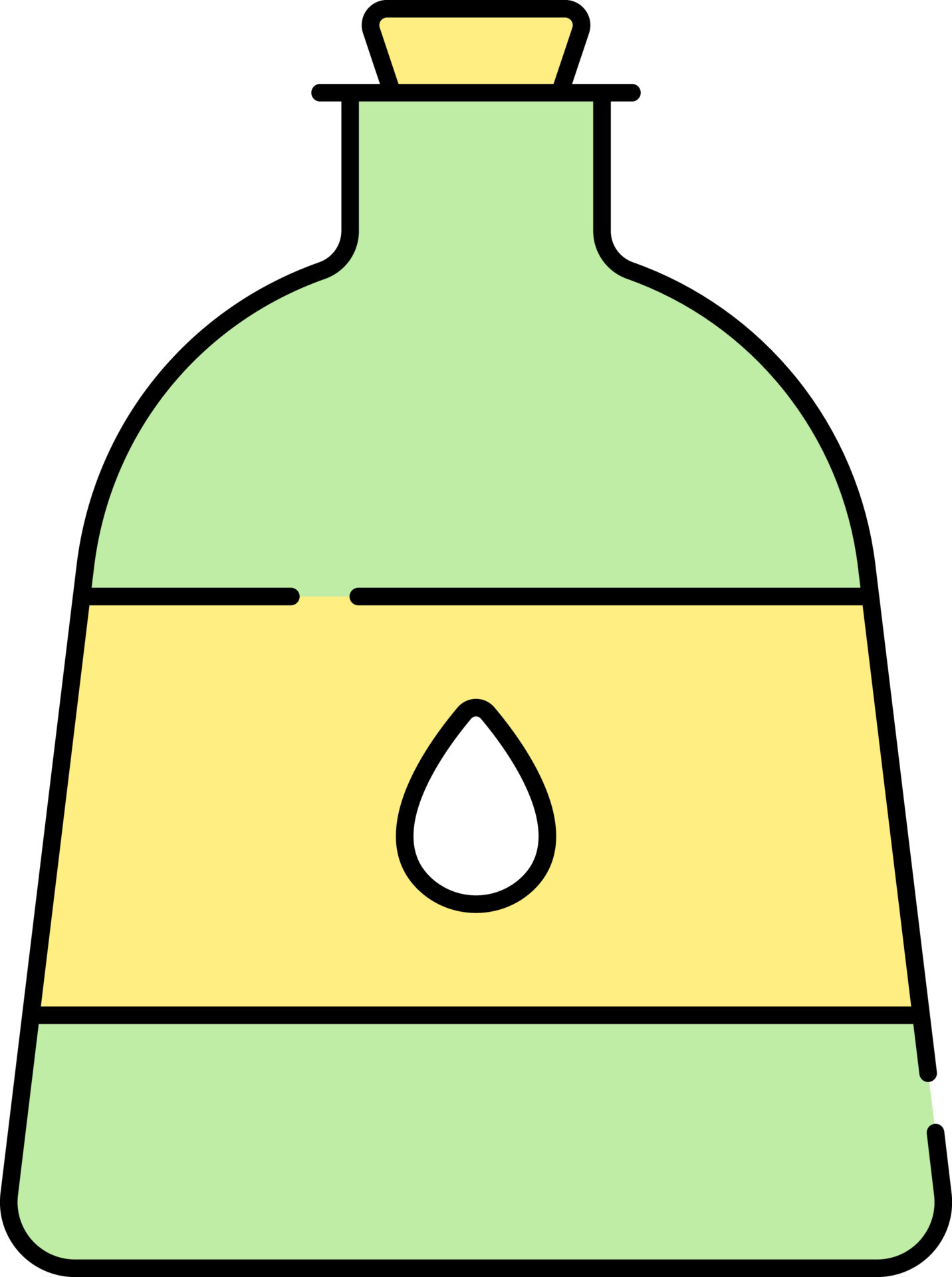 Isolated Attar Bottle Flat Icon In Green And Yellow Color. 24145517