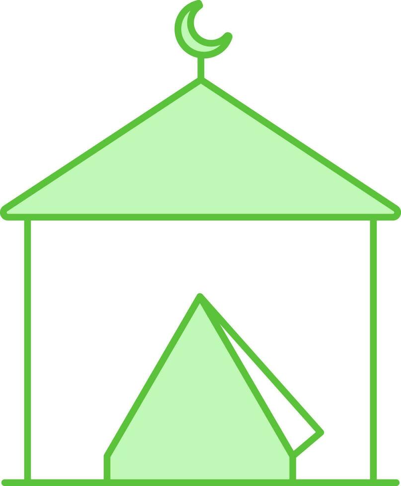 Islamic Camp Tent Icon In Flat Style. vector