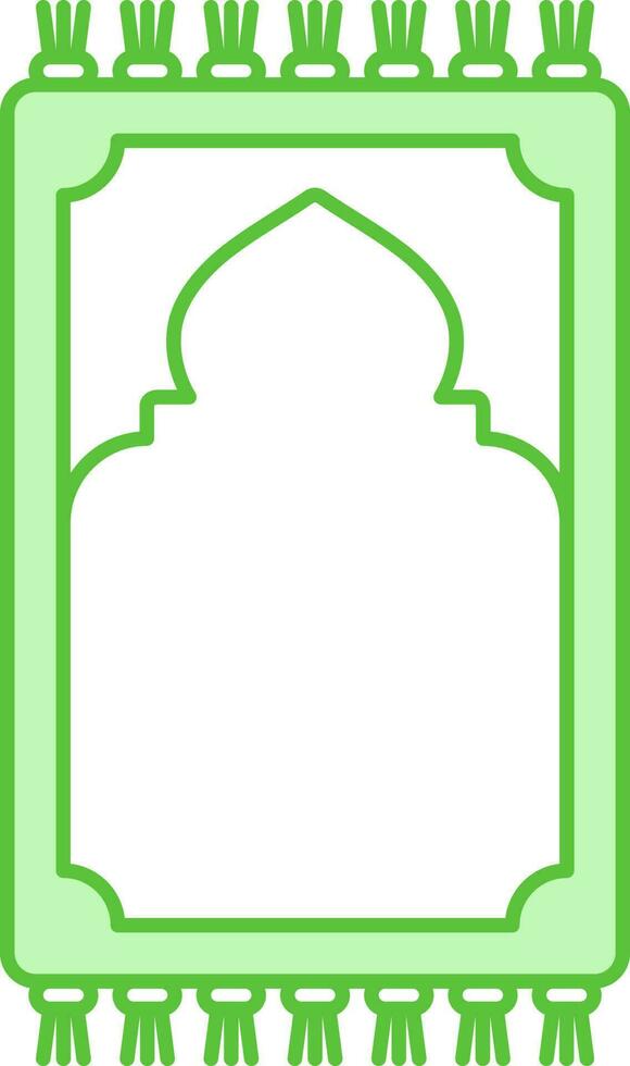 Flat Style Rug Green And White Icon. vector