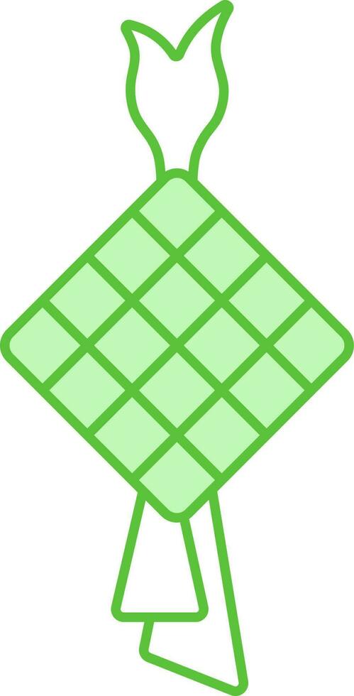 Green Ketupat Hang Icon In Flat Style. vector