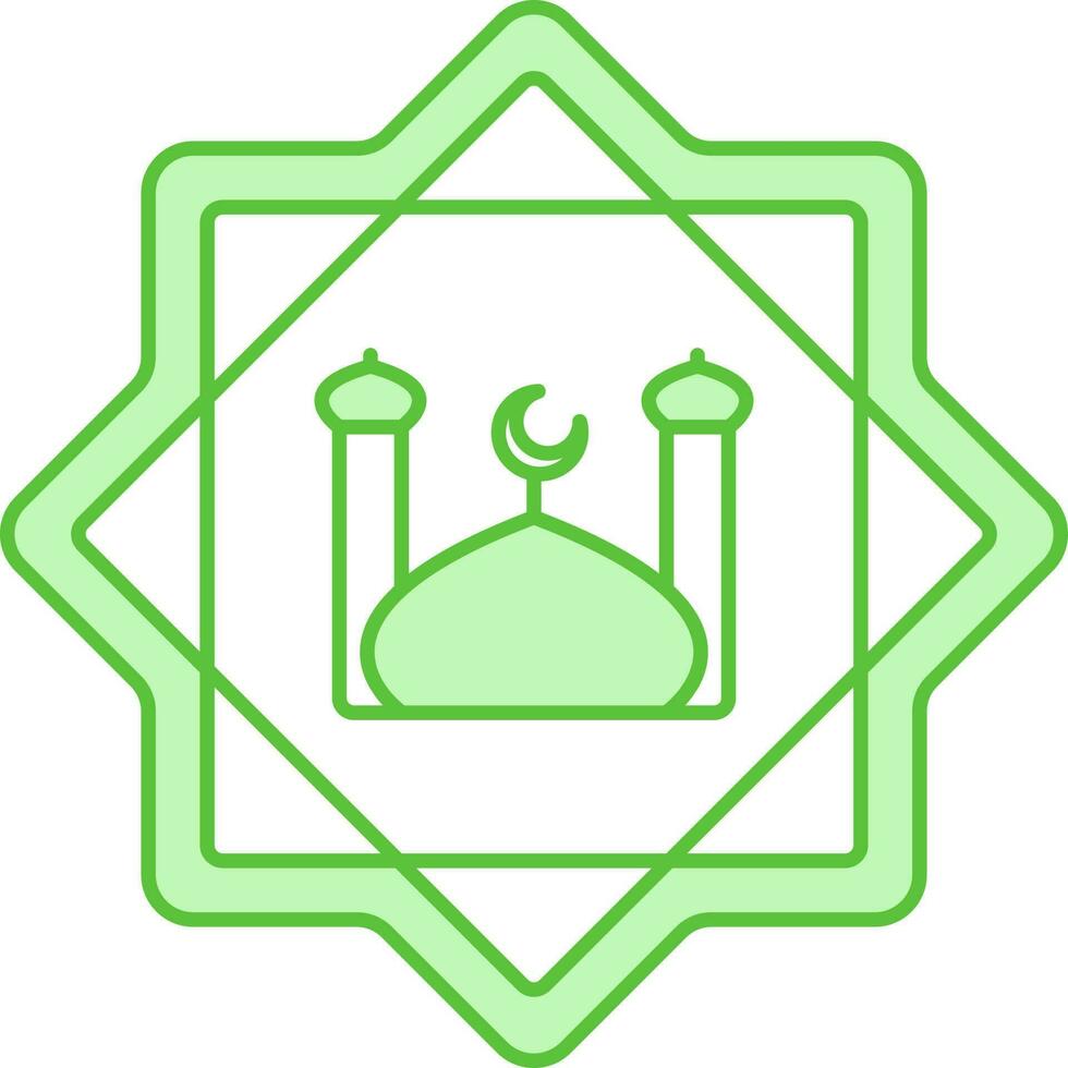 Mosque Rub El Hizb Icon In Flat Style. vector