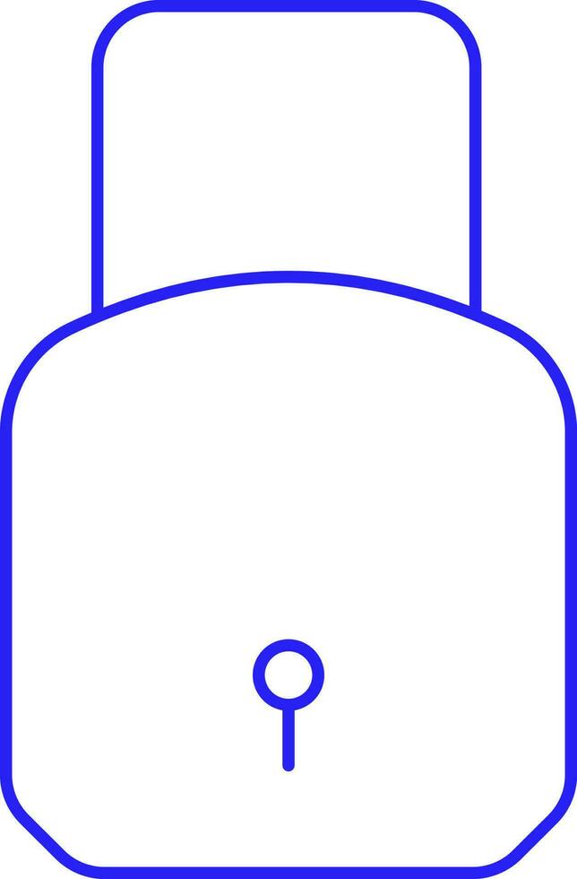 Isolated Lock Icon In Blue Thin Line Art. vector