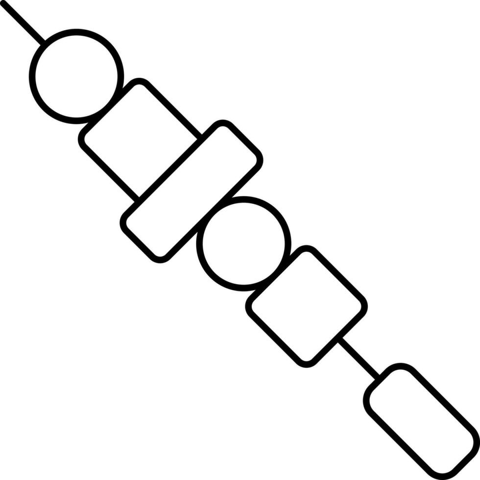 Black Outline Illustration Of Kebab Icon. vector