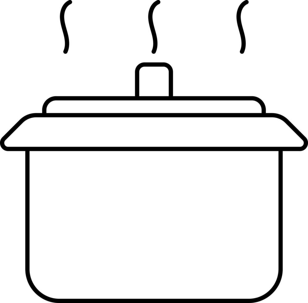 Isolated Rice Cooker Icon In Line Art. vector