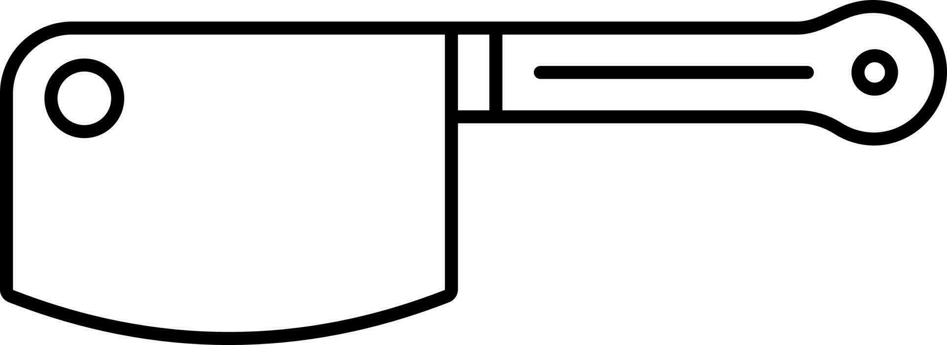 Isolated Cleaver Knife Icon In Black Thin Line Art. vector