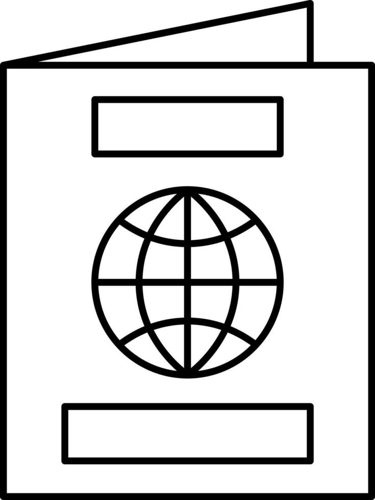 Isolated Passport Icon In Linear Style. vector