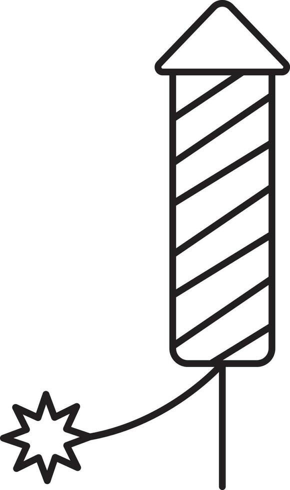 Isolated Rocket Icon In Line Art. vector