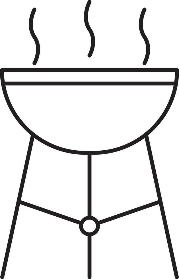 Isolated Bbq Grill Icon In Line Art. vector