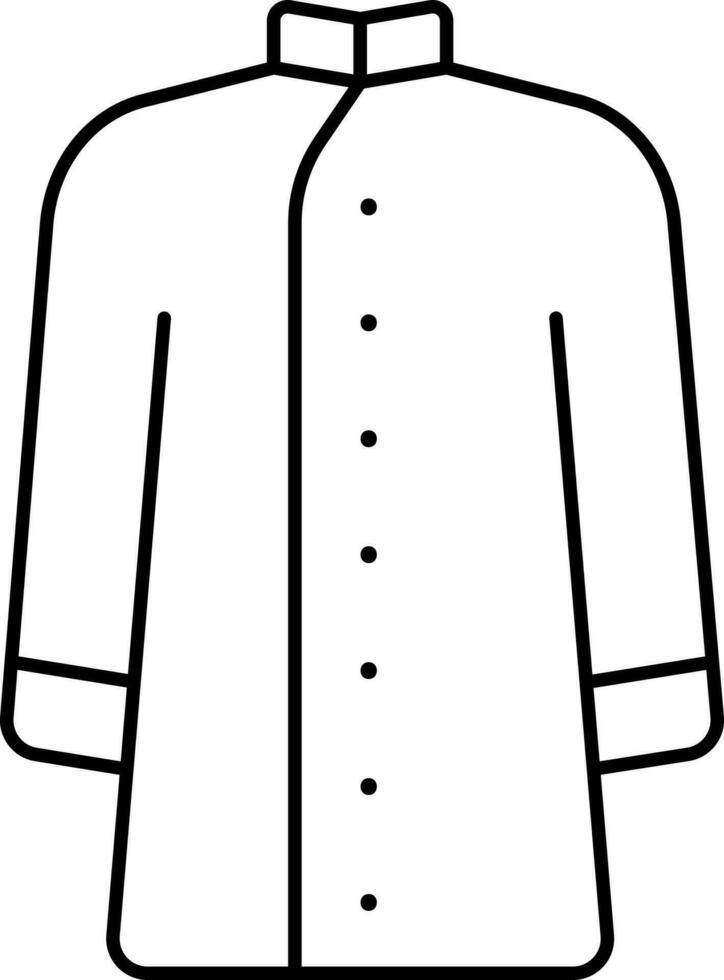 Isolated Long Coat Icon In Line Art. vector