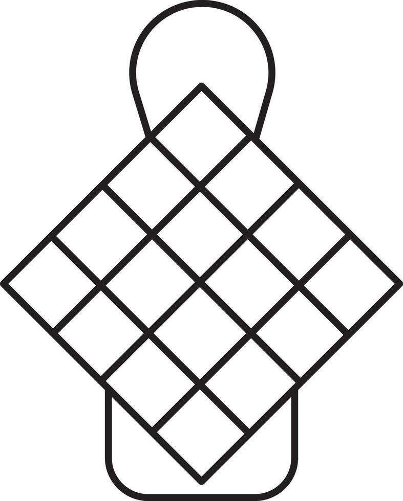 aislado ketupat colgar icono en línea Arte. vector