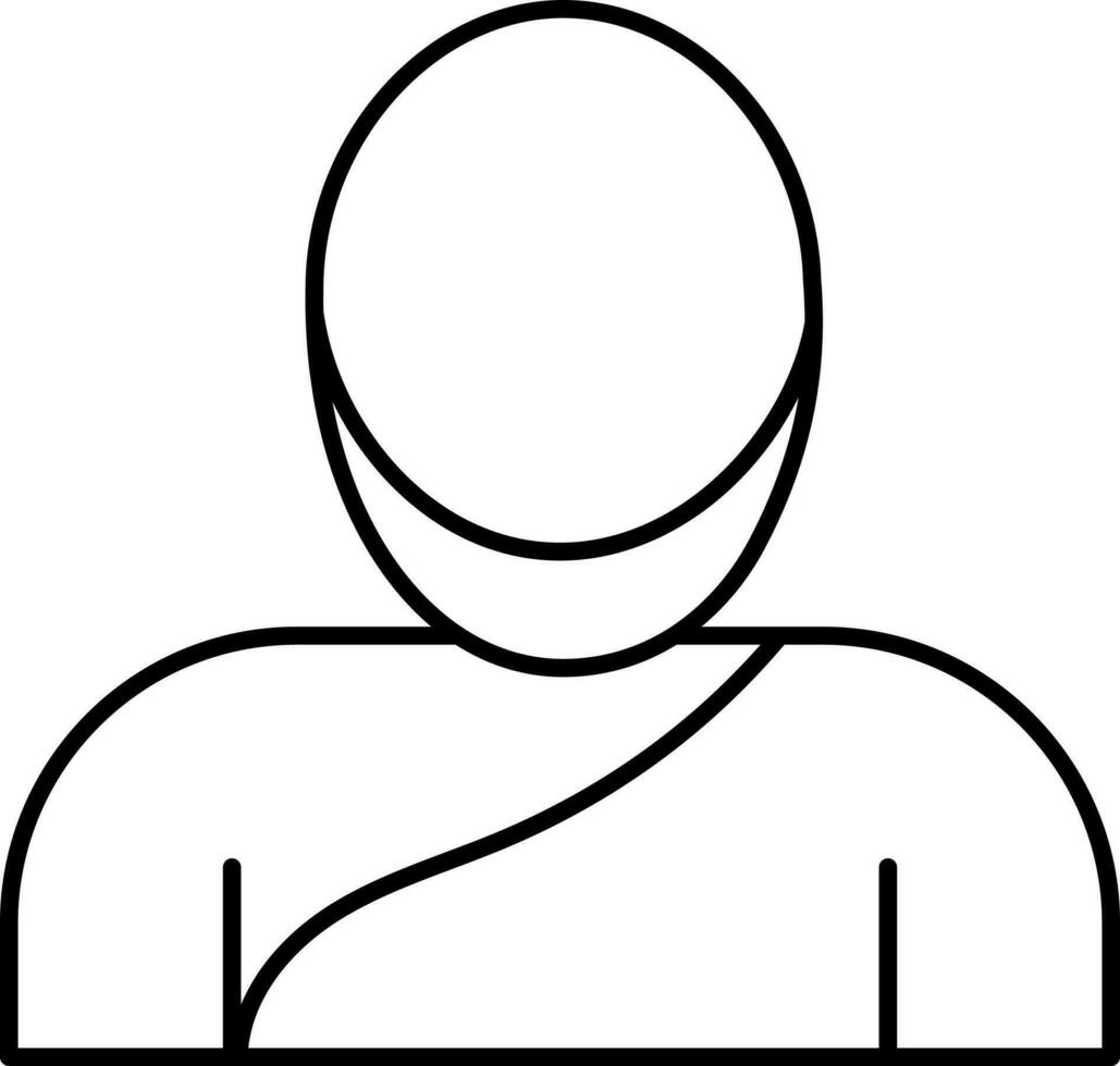 Faceless Cartoon Muslim Man Icon In Flat Style. vector