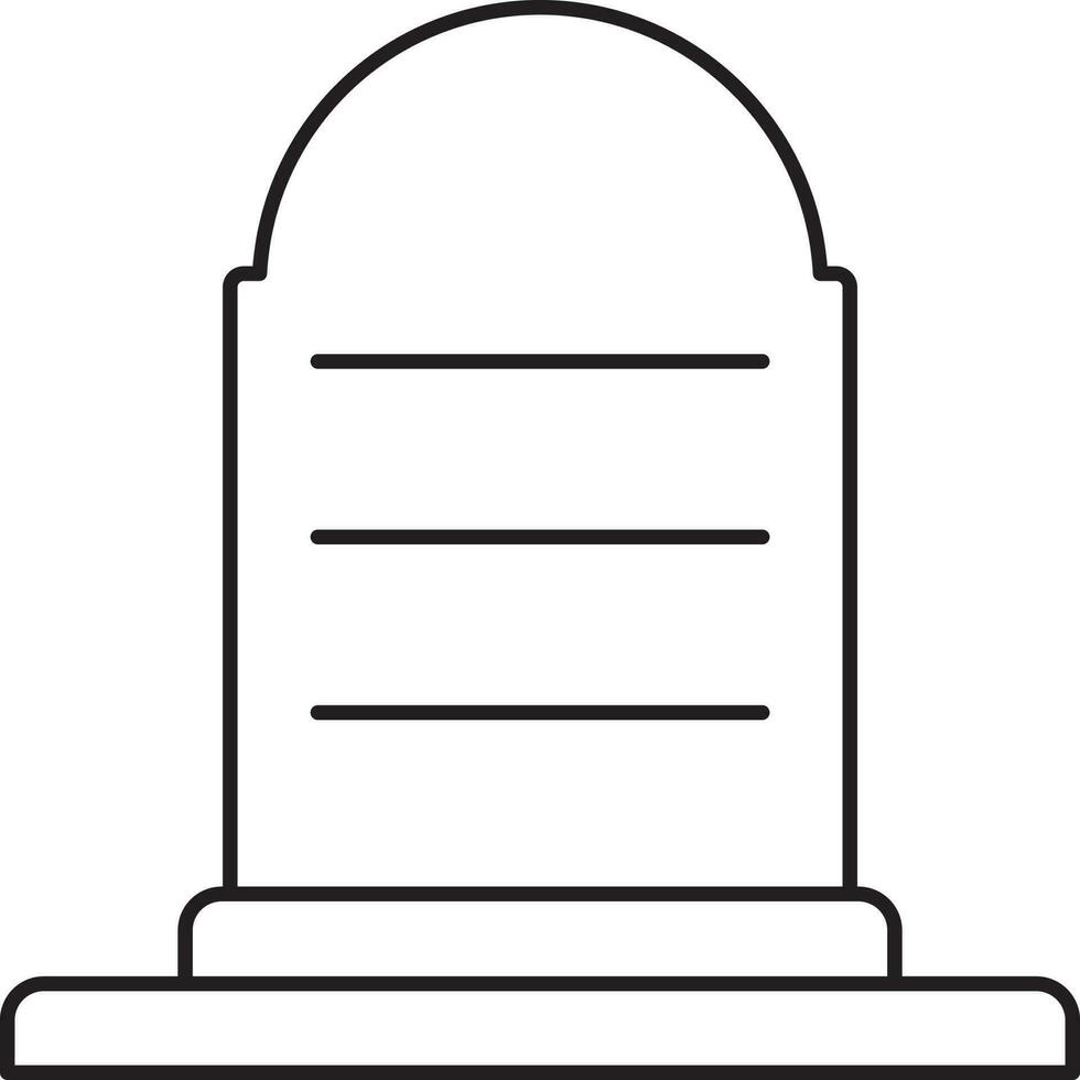 Illustration Of Grave Or Tombstone Icon In Line Art. vector