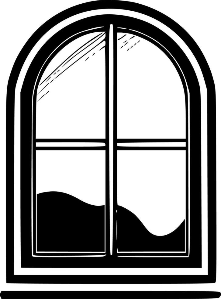 Window, Black and White Vector illustration