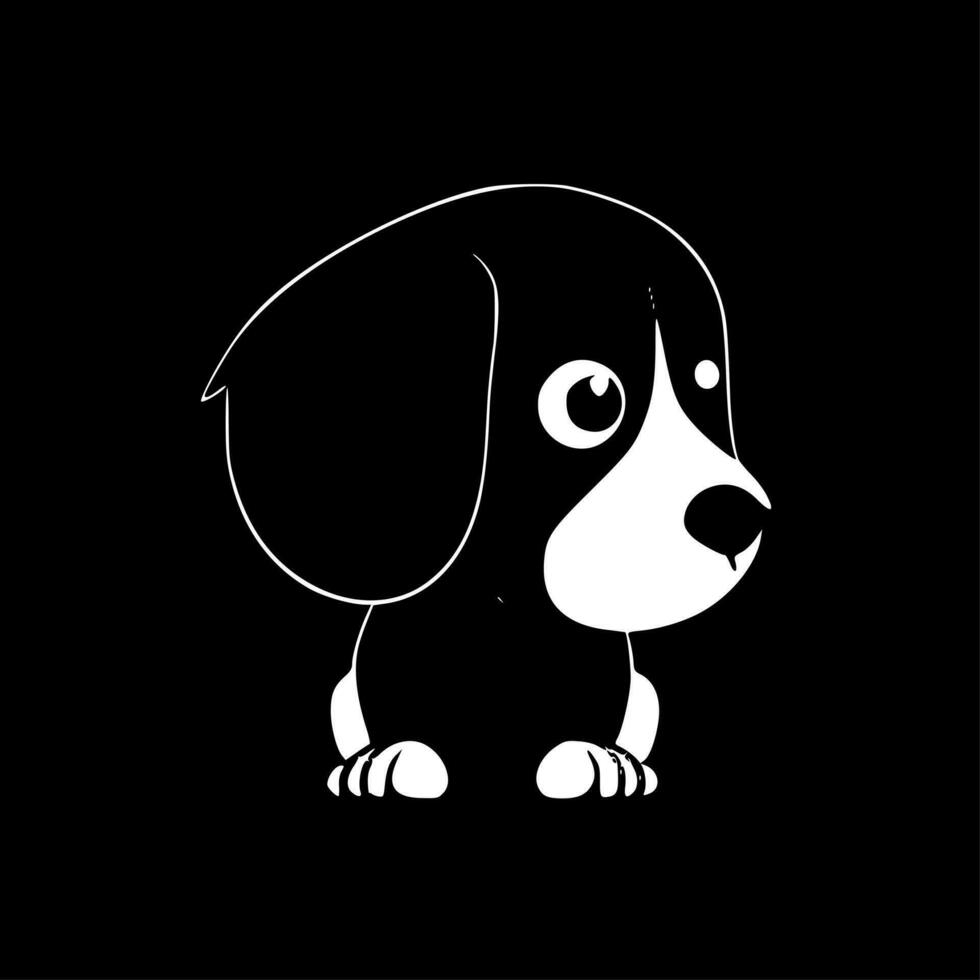 perro acortar arte, negro y blanco vector ilustración