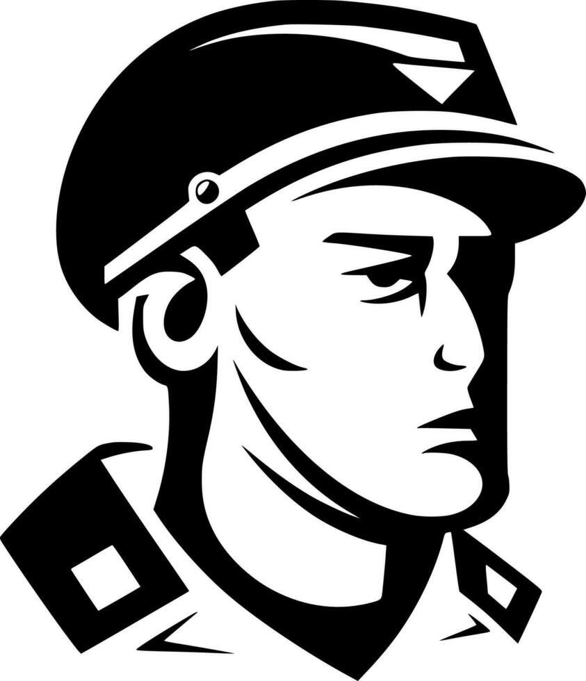 veterano - negro y blanco aislado icono - vector ilustración