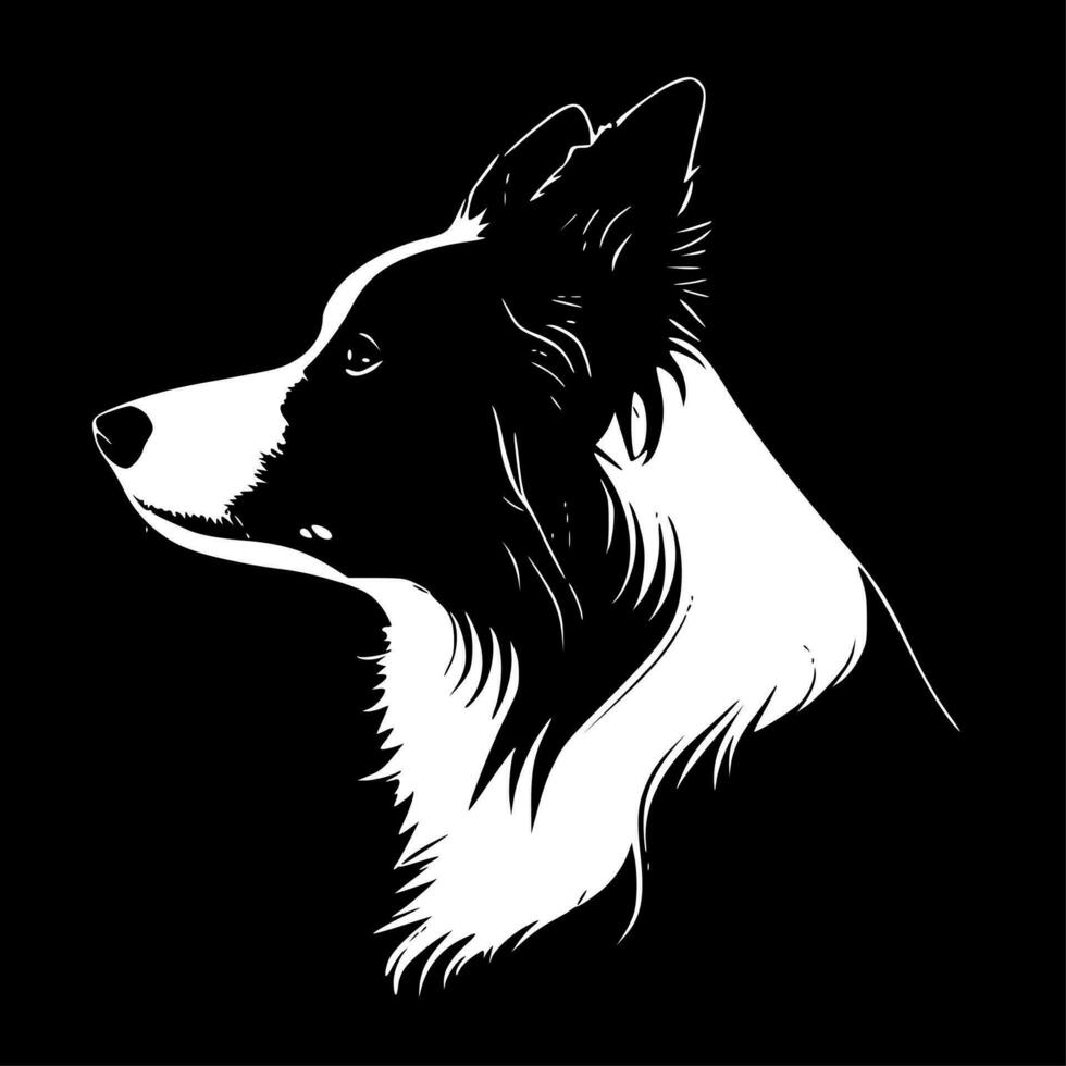 frontera collie, minimalista y sencillo silueta - vector ilustración