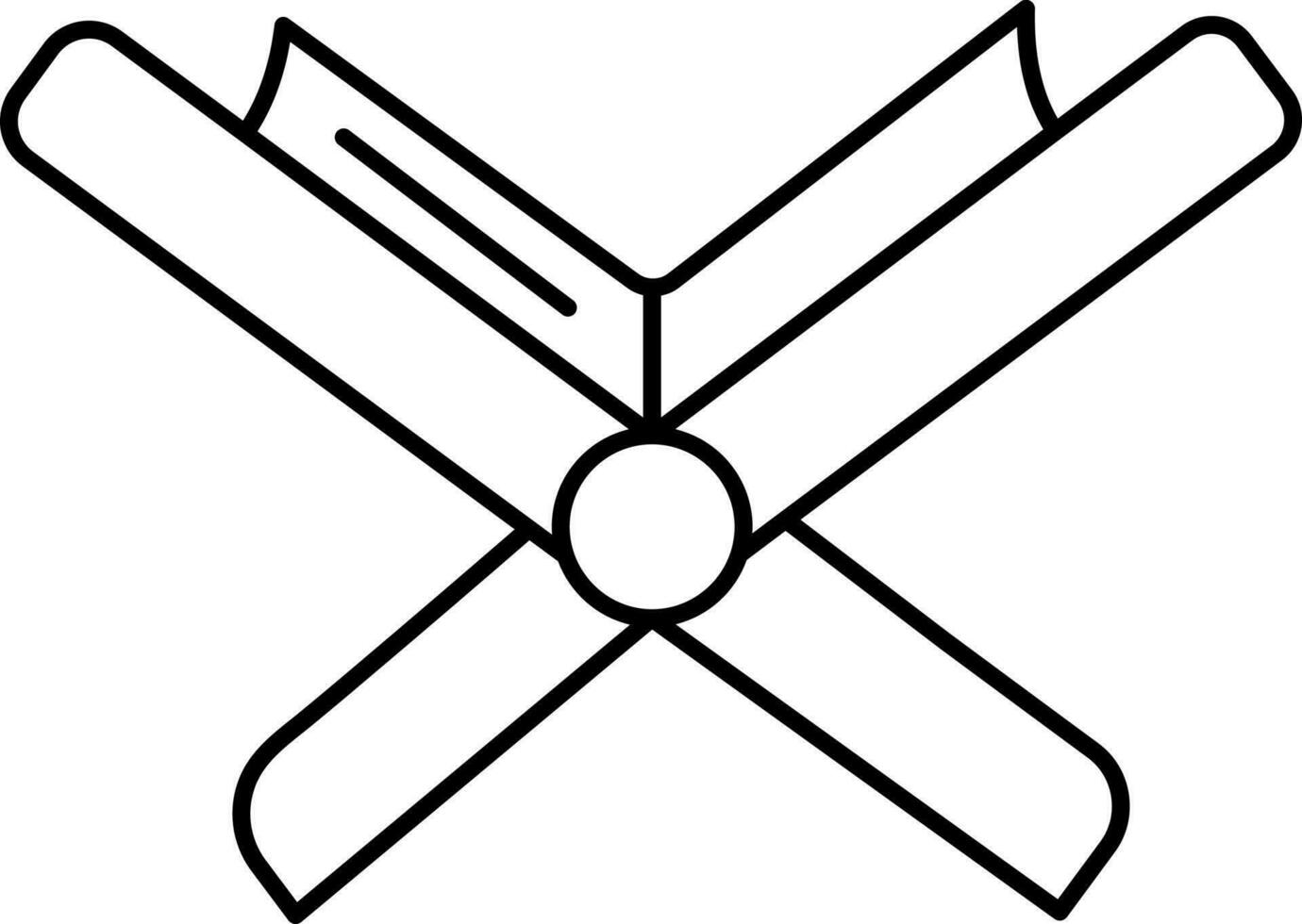 Open Holy Book Holder Black Thin Line Art. vector