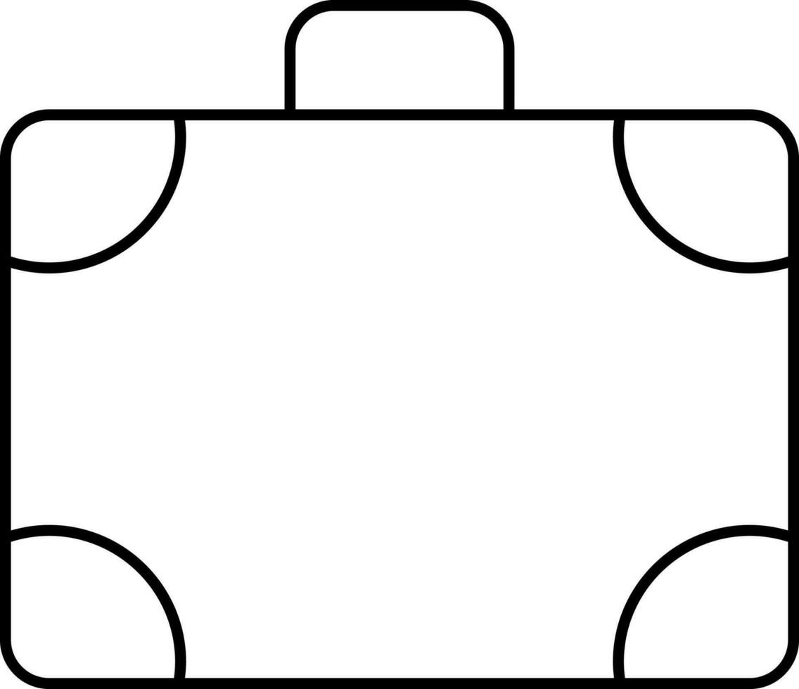 Black Linear Style Briefcase Icon Or Symbol. vector