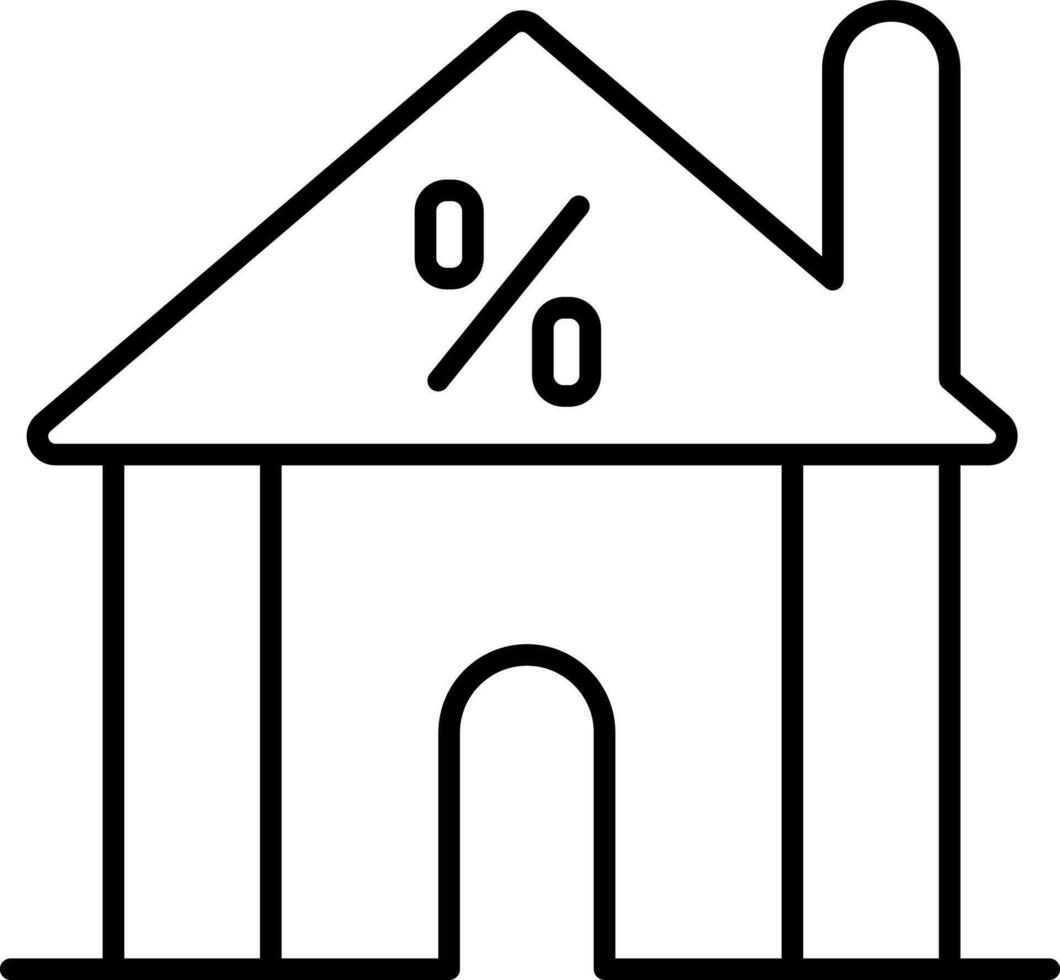 Property Sale Offer Black Line Art Icon. vector