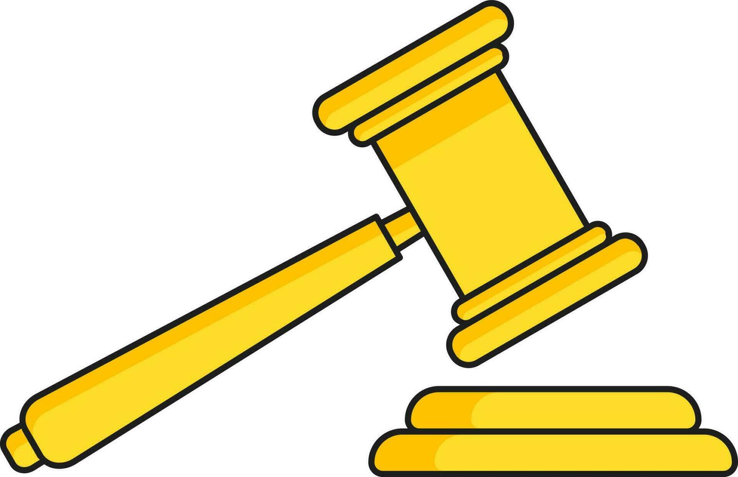 Law Order Or Auction Icon In Yellow Color. vector