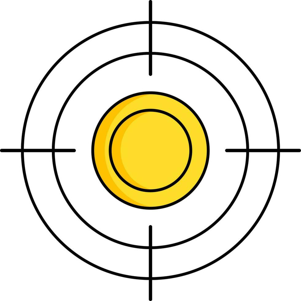 Money Target Icon Or Symbol In Black And Yellow Color. vector