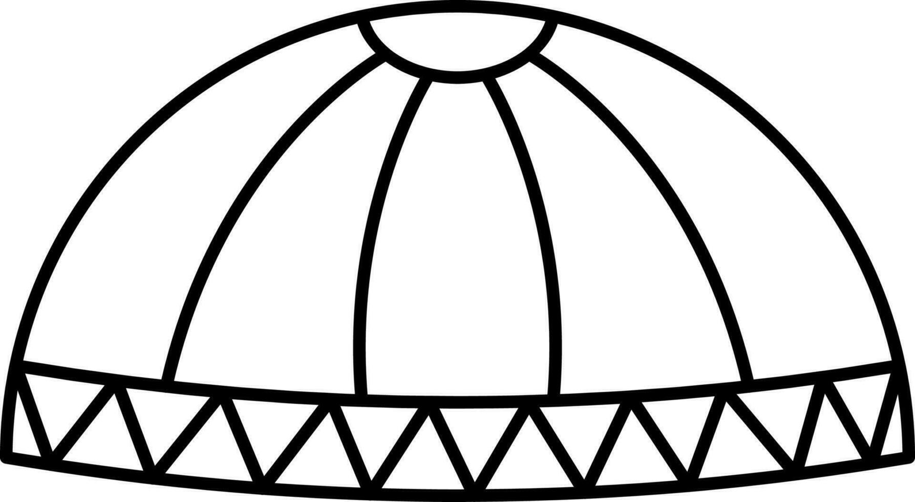 Illustration Of Kufi Hat Icon In Line Art. vector