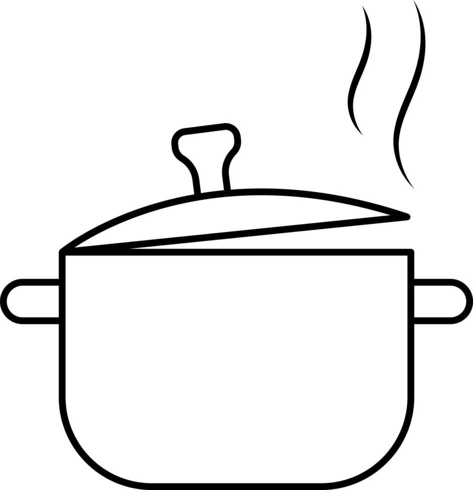 Isolated Rice Cooker Icon In Line Art. vector