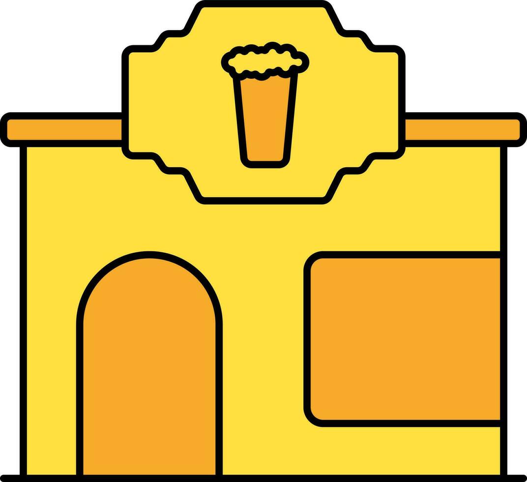 cerveza tienda icono o símbolo en amarillo y naranja color. vector