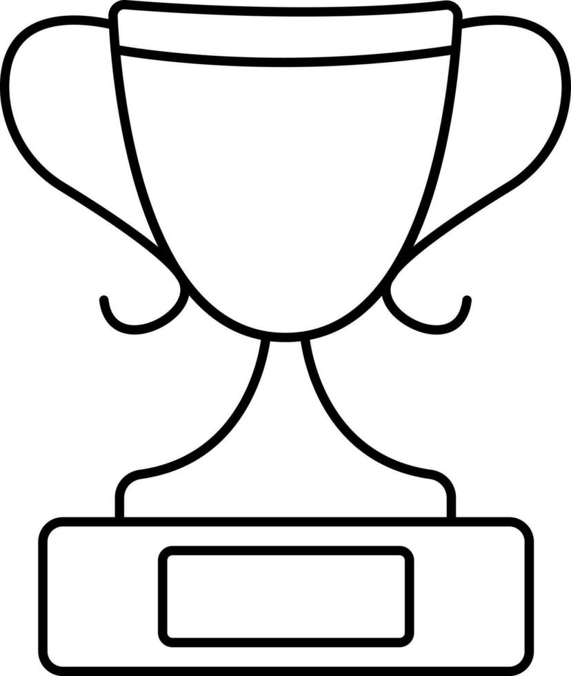 Isolated Trophy Cup Icon In Black Linear Style. vector