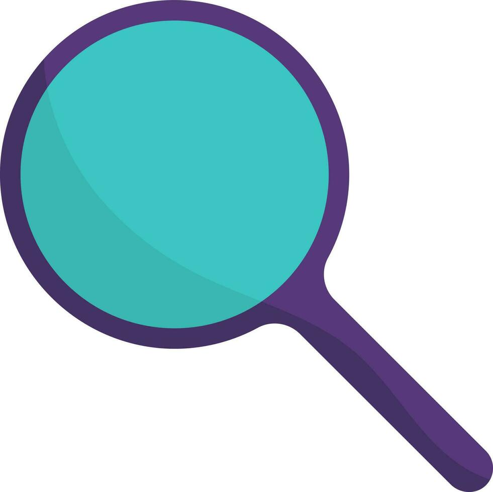 Purple And Turquoise Search Tool Icon In Flat Style. vector