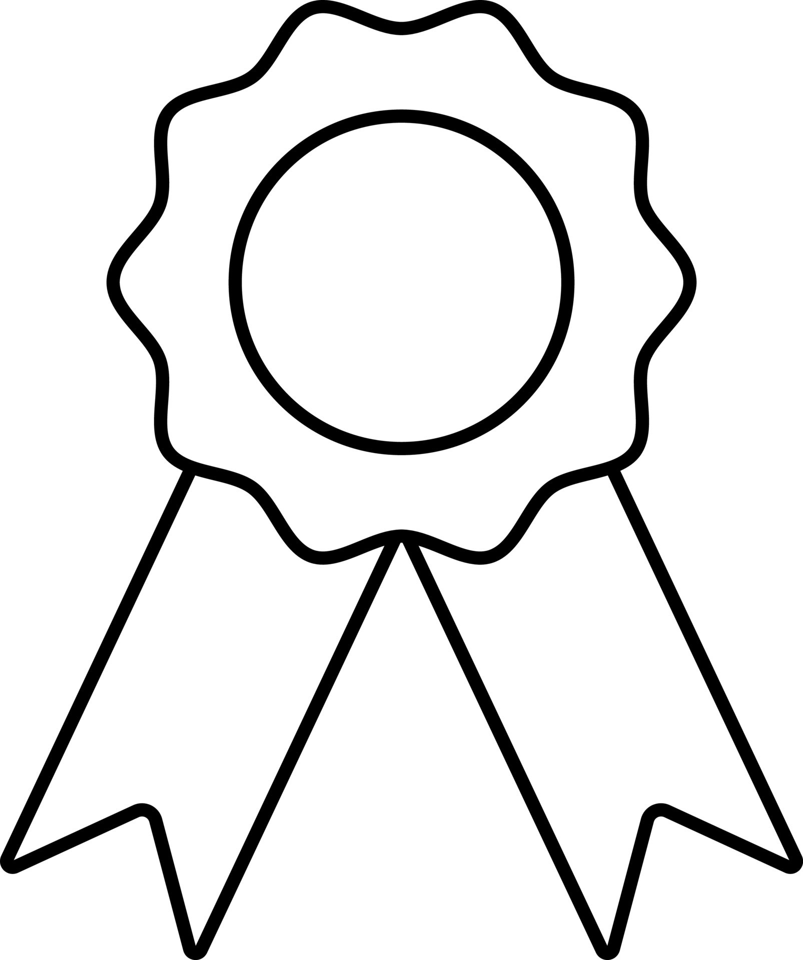 Black Line Art Illustration Of Badge Medal Icon. 24145829 Vector Art at
