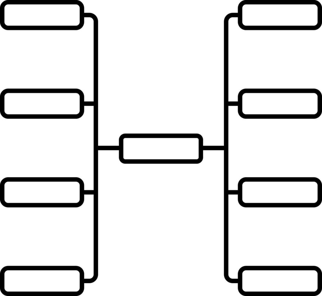 Strategy Diagram Icon Or Symbol In Line Art. vector