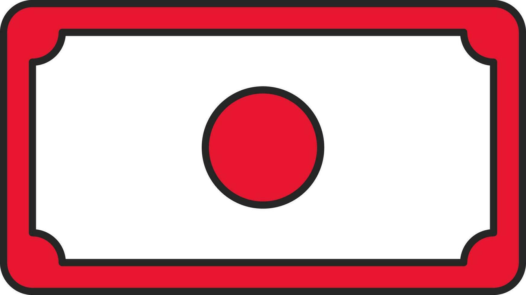 Flat Style Money Red And White Icon. vector