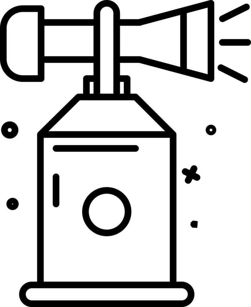 Air Horn Icon In Black Outline. vector