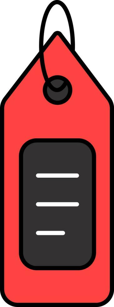 Flat Style Blank Tag Red And Black Icon. vector