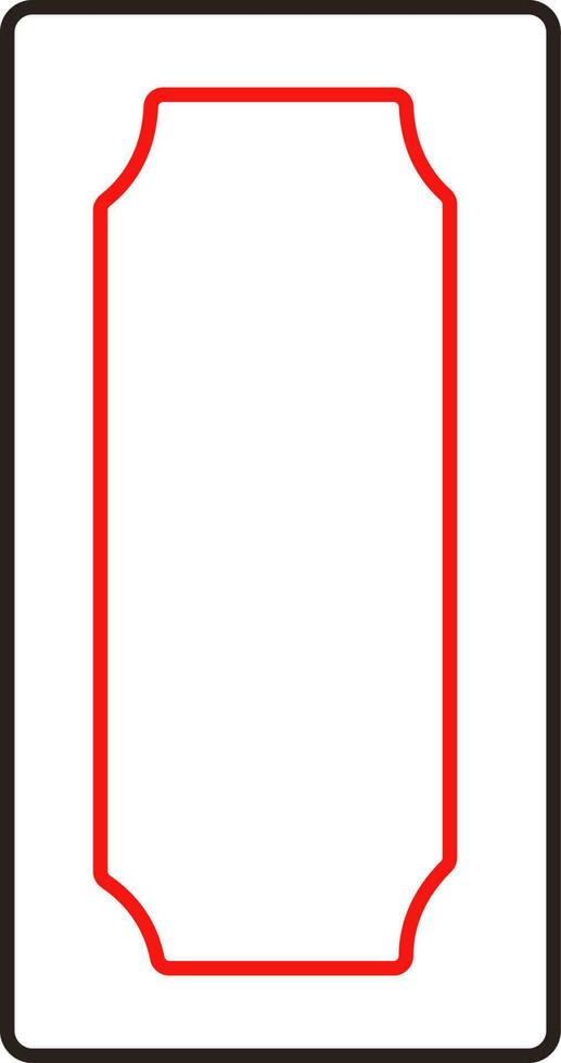 Red And Black Line Art Illustration Of Cash Money Icon. vector