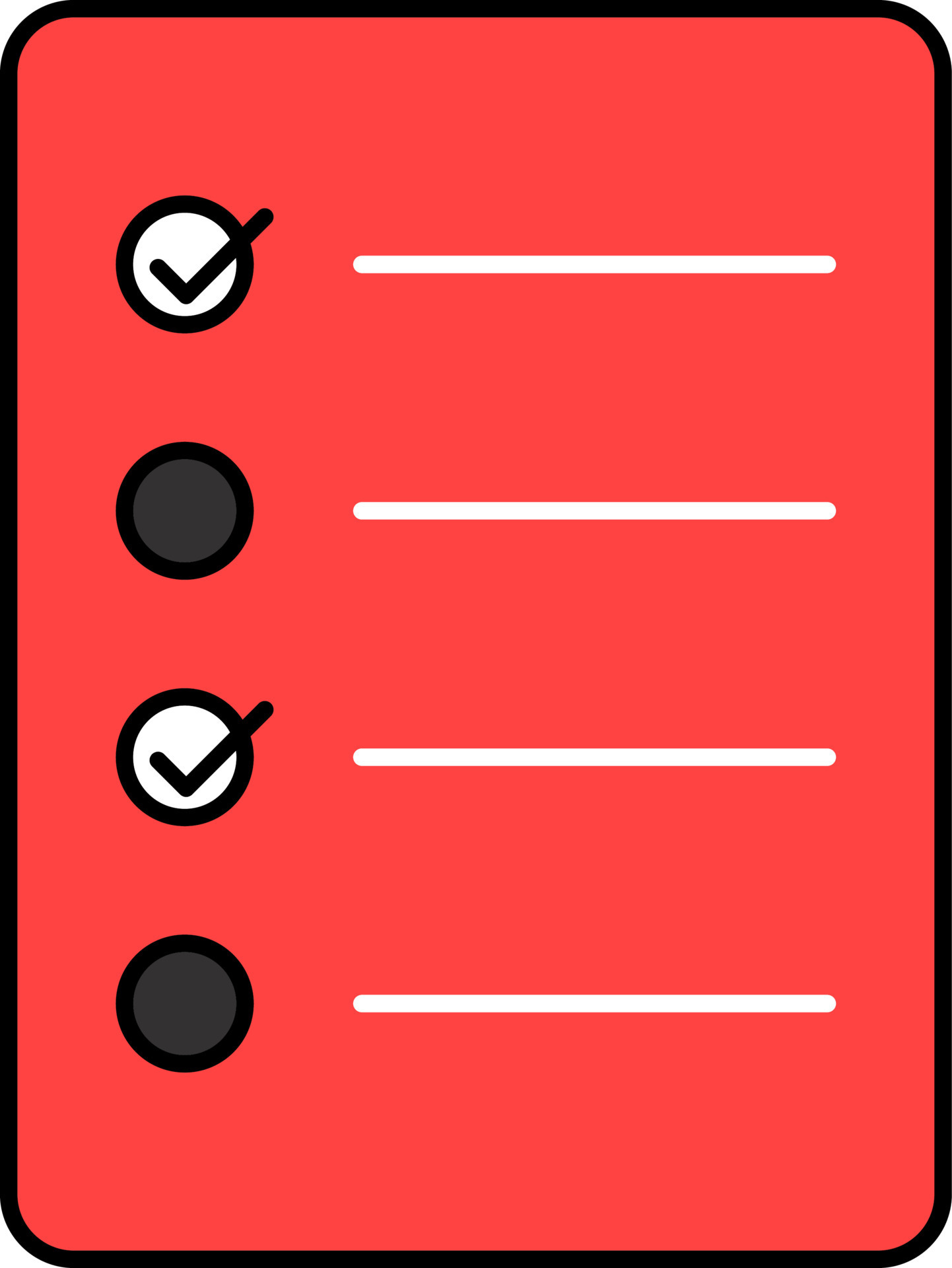 Flat Checklist Icon In Red And Black Color. 24146007 Vector Art at Vecteezy