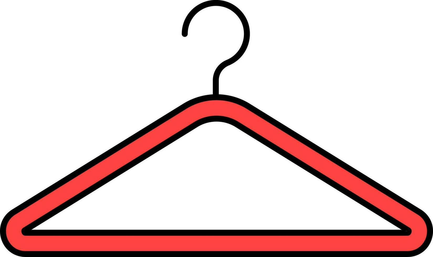 Isolated Cloth Hanger Icon In Red Color. vector