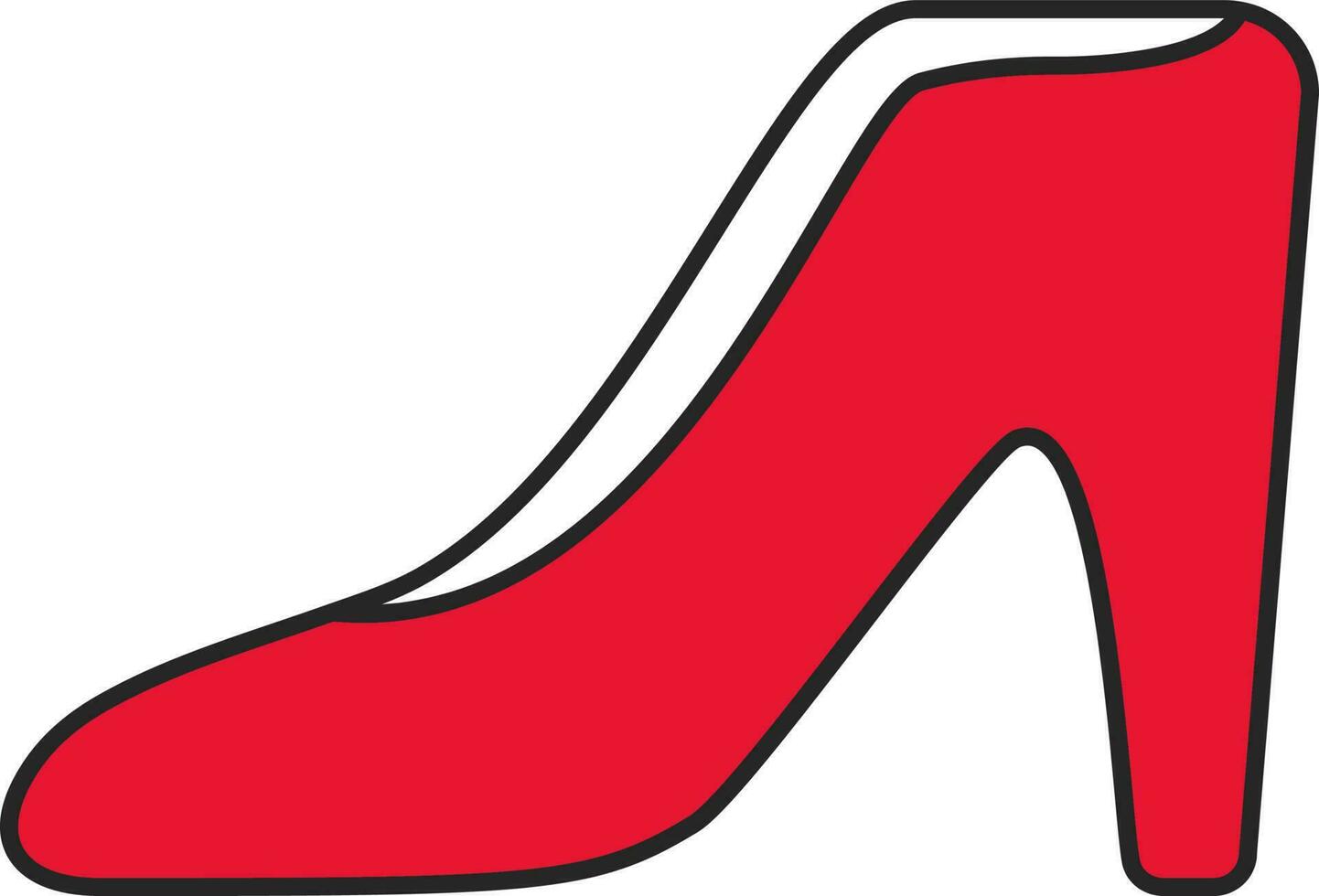 Isolated Red Pencil Heel Icon In Flat Style. vector