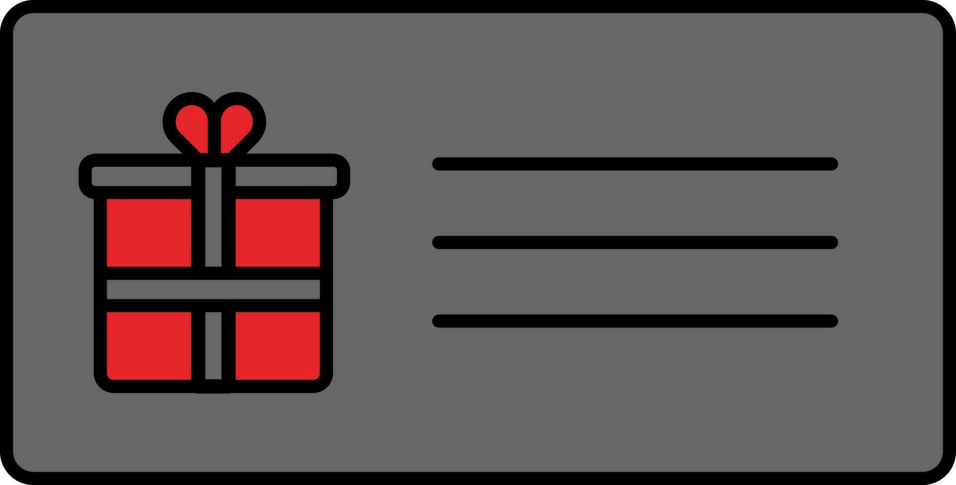 Red And Grey Gift Coupon Flat Icon. vector