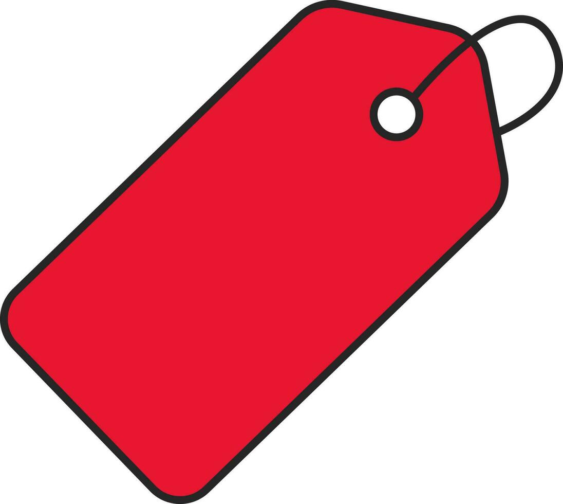Blank Red Tag Icon In Flat Style. vector