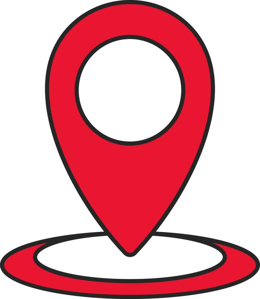Map Location Point Icon Or Symbol In Red Color. vector