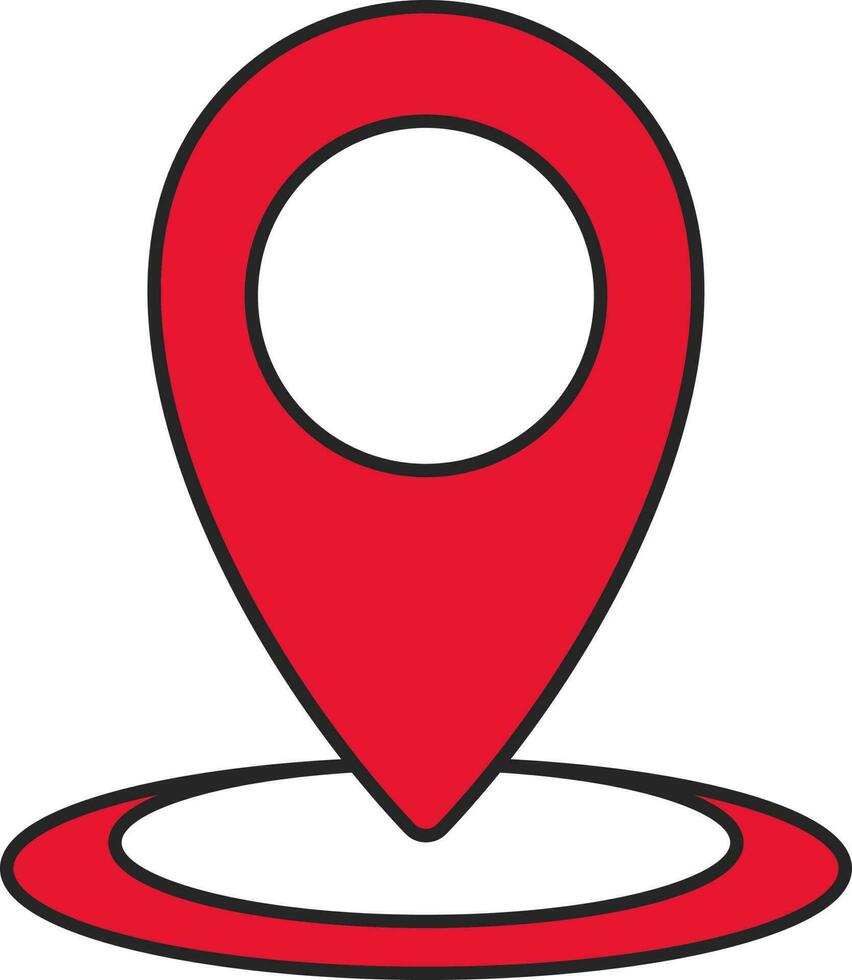 Map Location Point Icon Or Symbol In Red Color. vector