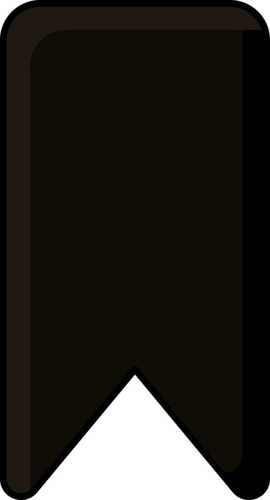 Isolated Black Color Blank Banner Flag Icon In Flat Style. vector