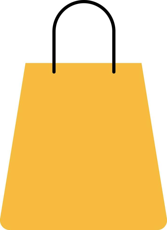 Isolated Yellow Shopping Bag Flat Icon. vector